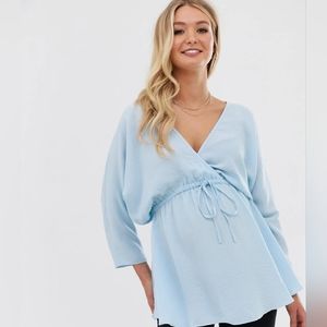 ASOS DESIGN Maternity batwing sleeve top with tie waist